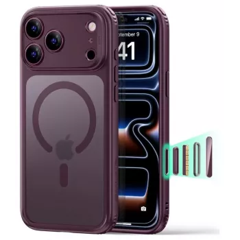 Husă ESR Classic Hybrid MagSafe pentru iPhone 17 Pro Max / 18 Pro Max – burgundy închis mat