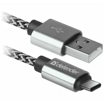 Cablu Defender USB-A la USB-C 1,0m 2,1A Alb