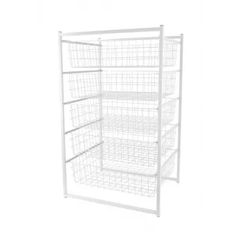 Bloc cu sertare 89x45x55cm 5 niveluri Alb