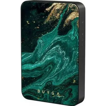 Baterie externă magnetică Burga 5000 mAh Emerald Pool Gunmetal
