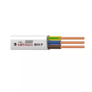 BVV-P 2x2.5 mm² White PVC Flat Electrical Cable, 25 m Coil, 450/750 V