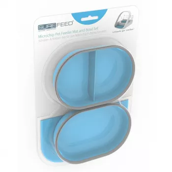 Hranitor și adăpător combinat pentru pisici SEGULA 70950, plastic, Albastru, 0,4 L