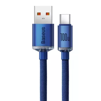Baseus Cablu USB-A la USB-C Crystal Shine 100W 1,2m albastru