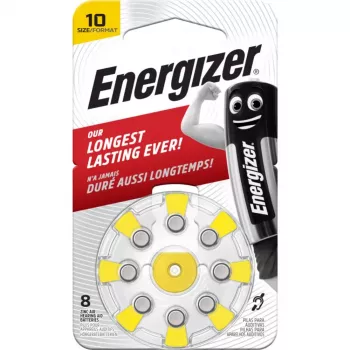 Baterii zinc-aer pentru aparate auditive Energizer 10 (PR70), 1,45 V, pachet de 8