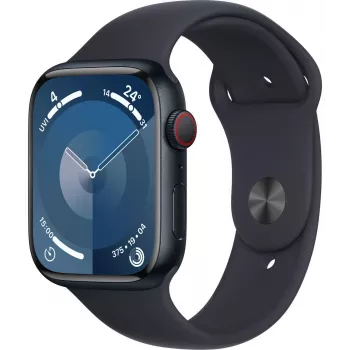 Apple Watch 9 GPS + Cellular 45mm, Midnight, Sport Band M/L (MRMD3ET/A)