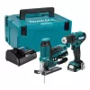 Set combinat cu acumulator Makita CLX252SAJ 12V max CXT cu mașină de găurit și înșurubat DF333D, șurubelniță cu impact TD110D, 2x acumulatori 2,0Ah, încărcător și valiză Makpac