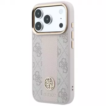 Husă MagSafe Guess 4G Stripe Round & Classic Logos pentru iPhone 18 Pro / 17 Pro - roz