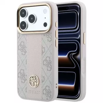 Carcasă MagSafe GUESS 4G Stripe Round and Classic Logos pentru iPhone 18 Pro Max / 17 Pro Max - roz