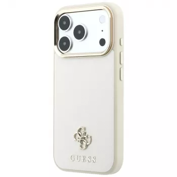 Husă MagSafe GUESS Saffiano Small 4G & Classic Logo pentru iPhone 17 Pro Max / 18 Pro Max - bej