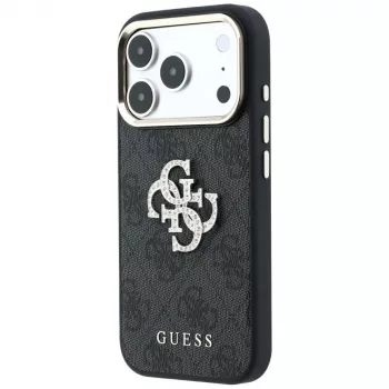 Husă Guess 4G & Big Strass Logo pentru iPhone 17 Pro Max / 18 Pro Max - neagră