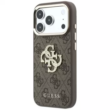 Capac spate GUESS 4G & Big Strass Logo pentru Apple iPhone 17 Pro Max / 18 Pro Max - maro