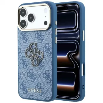 Husă GUESS 4G & Big Resin Logo pentru iPhone 17 Pro Max / 18 Pro Max - Albastru deschis