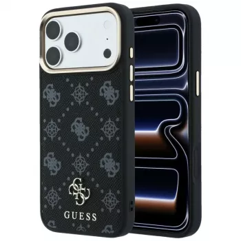 Husă MagSafe Guess Peony 4G Small Logo pentru Apple iPhone 16 Pro Max / 17 Pro Max - Negru