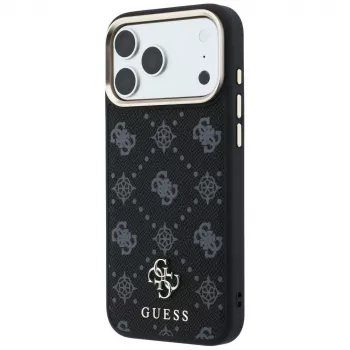 Husă MagSafe Guess Peony 4G Small Logo pentru Apple iPhone 16 Pro Max / 17 Pro Max - Negru