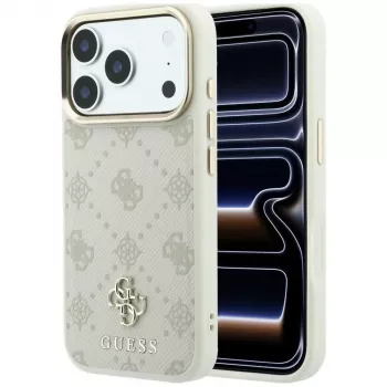 Husă MagSafe Guess Peony 4G Small Logo pentru Apple iPhone 17 Pro Max / 16 Pro Max – Bej
