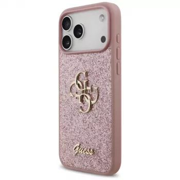 Husă GUESS Fixed Glitter Big 4G pentru iPhone 18 Pro Max / 17 Pro Max - Roz