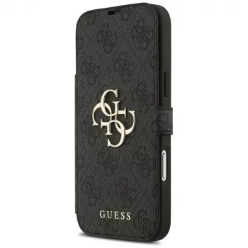 Husă tip carte Guess Book 4G Metal Logo pentru iPhone 18 Pro Max / 17 Pro Max, Negru