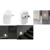 Priză cu lumină de noapte LED LogiLink cu senzor crepuscular, ovală, alb cald, 230V, 16A, alb