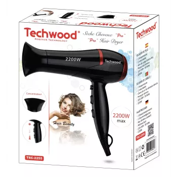 Techwood TSC-2255 Pro hair dryer, 2200W, Black (TSC-2255)