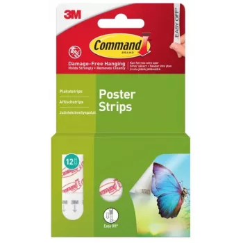 Bandă adezivă 3M Command pentru postere, 12 buc. (7100336670)