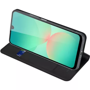 Husă tip portofel Nevox Vario Series pentru Samsung Galaxy A27 5G – piele PU neagră cu sloturi pentru carduri, compartiment pentru bancnote și funcție de suport