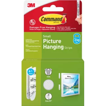 Benzi adezive 3M Command mici, 4 buc., albe (7100337181)