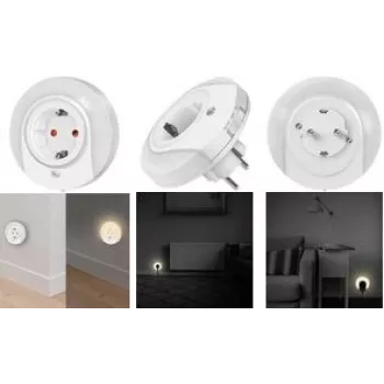 Priză cu veioză LED LogiLink cu senzor de crepuscul și 1x CEE 7/3 (LED012)