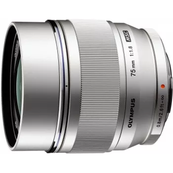 OM System M.Zuiko Digital ED 75mm f/1.8 Lens, Silver (V311040SW000)