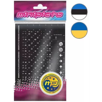 Autocolante tastatură Kolm Lõvi Minipicto estonă/ucraineană (KB-UNI-ESTUKR02TW-BL)