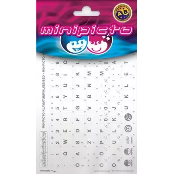 Autocolante pentru tastatură estoniene Kolm Lõvi Minipicto (KB-UNI-EE01-WHTLTGRY)
