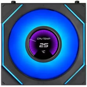 Set de 3 ventilatoare Lian Li UNI FAN SL-INF 120 FLEX LCD Wireless ARGB, negru, cu controller