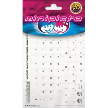 Stickere tastatură Kolm Lõvi Minipicto rusă, simboluri negre (KB-UNICLR-RU-BLK-G)