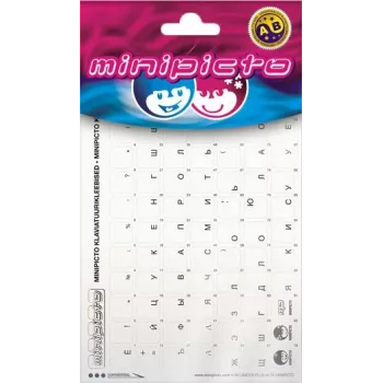 Stickere tastatură Kolm Lõvi Minipicto rusă, simboluri negre (KB-UNICLR-RU-BLK)