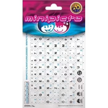 Stickere tastatură Kolm Lõvi Minipicto estonă/rusă (KB-UNI-EE02-WHT-BLUE)