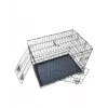 Cușcă pliabilă pentru câini 76x48x54 cm – sârmă de oțel rezistentă, ușă dublă, tavă detașabilă, negru