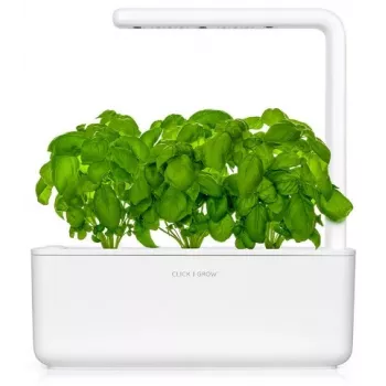 Grădină de ierburi de interior Click & Grow The Smart Garden 3 cu lumină LED de creștere, albă