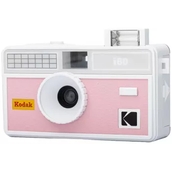 Aparat foto reutilizabil cu film 35mm Kodak i60 cu flash încorporat, roz-gri