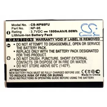 Acumulator de schimb Cameron Sino pentru Fujifilm NP-95 / Ricoh DB-90, 3,7V 1900mAh Li-ion, negru