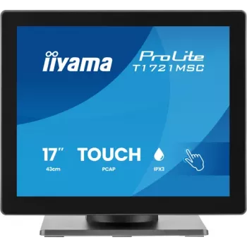 Monitor touch IIYAMA ProLite T1721MSC-B3 de 17 inch SXGA 5:4, 10 puncte, cu HDMI, VGA, hub USB și difuzoare