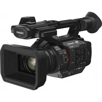 Cameră video profesională Panasonic HC-X2E 4K Ultra HD cu obiectiv Leica Dicomar 20x, 5-Axis Hybrid O.I.S.+, intrări Dual XLR, 3G-SDI, Wi-Fi, două sloturi SD