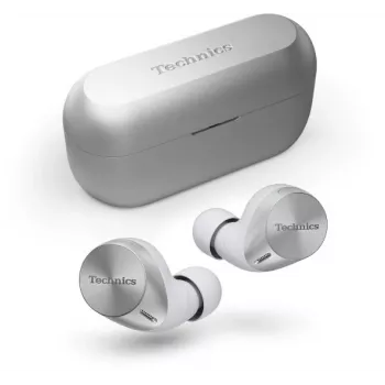 Technics EAH-AZ60M2ES True Wireless In-Ear Headphones with Dual Hybrid ANC, LDAC, 8mm Drivers, 3-Device Multipoint, IPX4, Silver