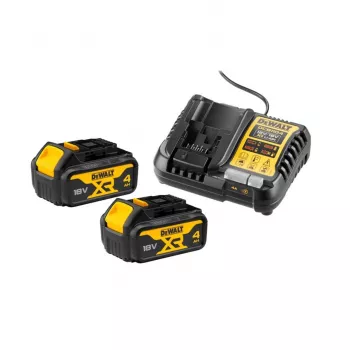 Set încărcător DEWALT DCB1104 18V XR 4A cu 2x acumulatori Li-Ion 4,0Ah