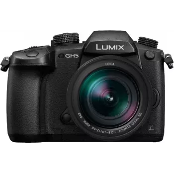 Aparat foto mirrorless Panasonic Lumix DC-GH5LEG-K cu obiectiv Leica DG Vario-Elmarit 12-60mm f/2.8-4 ASPH. POWER O.I.S., 20,3MP, video 4K 60p, 5-Axis Dual I.S. 2, Wi-Fi/Bluetooth, protecție la stropi/îngheț, negru