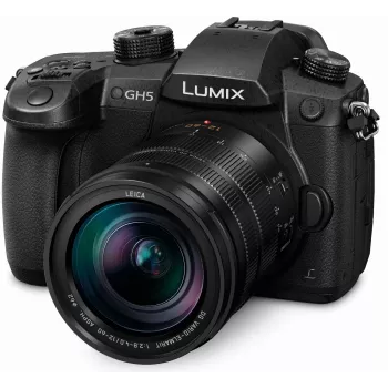 Aparat foto mirrorless Panasonic Lumix DC-GH5LEG-K cu obiectiv Leica DG Vario-Elmarit 12-60mm f/2.8-4 ASPH. POWER O.I.S., 20,3MP, video 4K 60p, 5-Axis Dual I.S. 2, Wi-Fi/Bluetooth, protecție la stropi/îngheț, negru