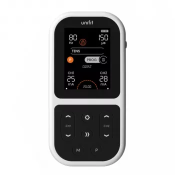 Aparat TENS/EMS Tenscare Unifit - 2 canale, 18 programe, LCD cu iluminare de fundal