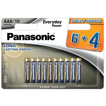 Baterii alcaline Panasonic Everyday Power AAA LR03 blister pachet de 10 (6+4 bonus)