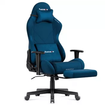 Scaun gaming ergonomic Huzaro Force 5.7 albastru, piele PU, cotiere reglabile, spătar rabatabil, perne lombare și cervicale