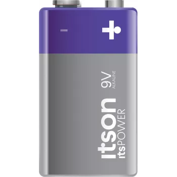 ITSON 6LR61IPO/1CP Alkaline 9V Battery (6LR61, PP3, 1 Pack) – Mercury-Free, 5-Year Shelf Life