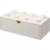 Sertar de birou LEGO Brick 8, cutie de depozitare albă cu 8 studuri