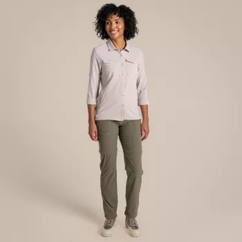 Cămașă de călătorie Craghoppers NosiLife Pro LS Shirt III damă - Soft Mushroom, XS